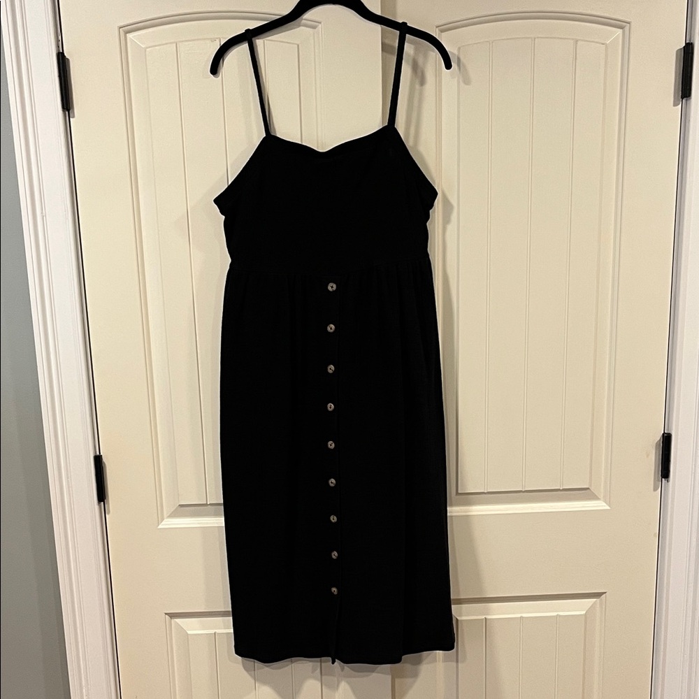 Madewell Black Button Front Dress Large